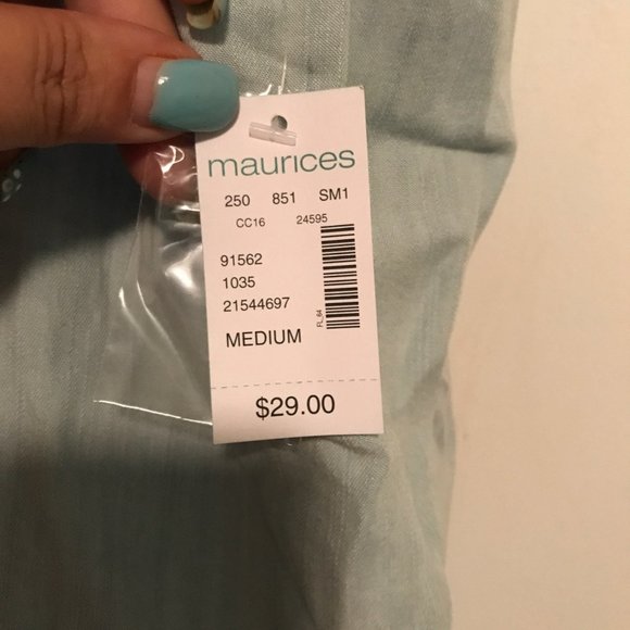 Maurices NWT Chambray Lace Halter Tank - Picture 4 of 6